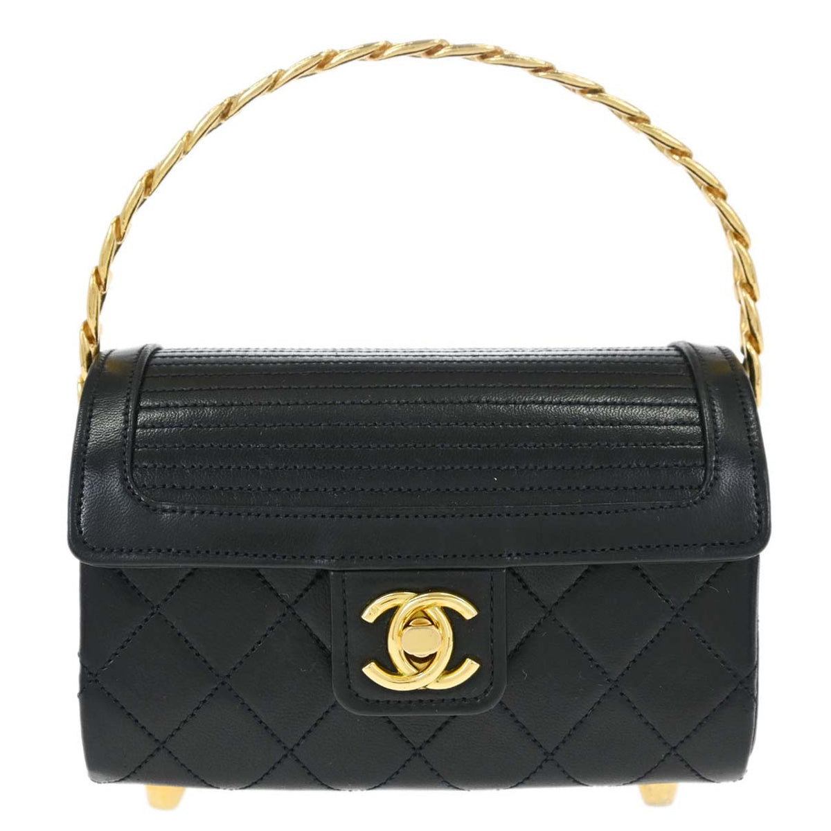 Chanel Black Lambskin Vanity Handbag