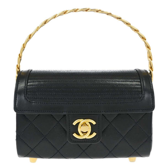 Chanel Black Lambskin Vanity Handbag