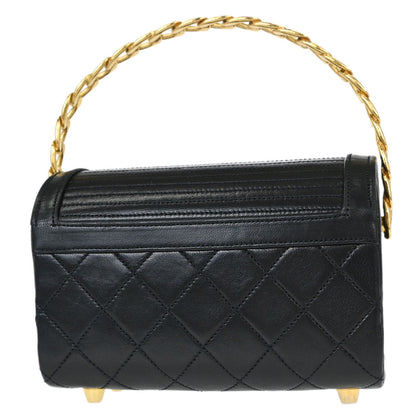 Chanel Black Lambskin Vanity Handbag