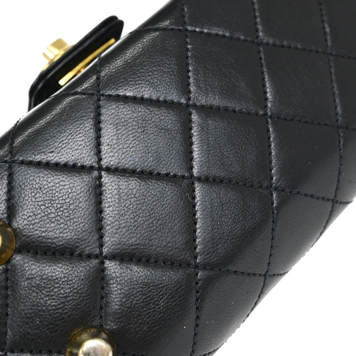 Chanel Black Lambskin Vanity Handbag
