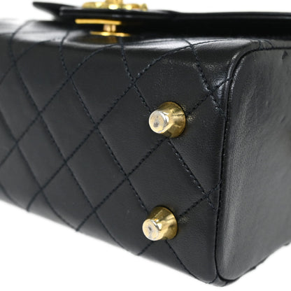 Chanel Black Lambskin Vanity Handbag