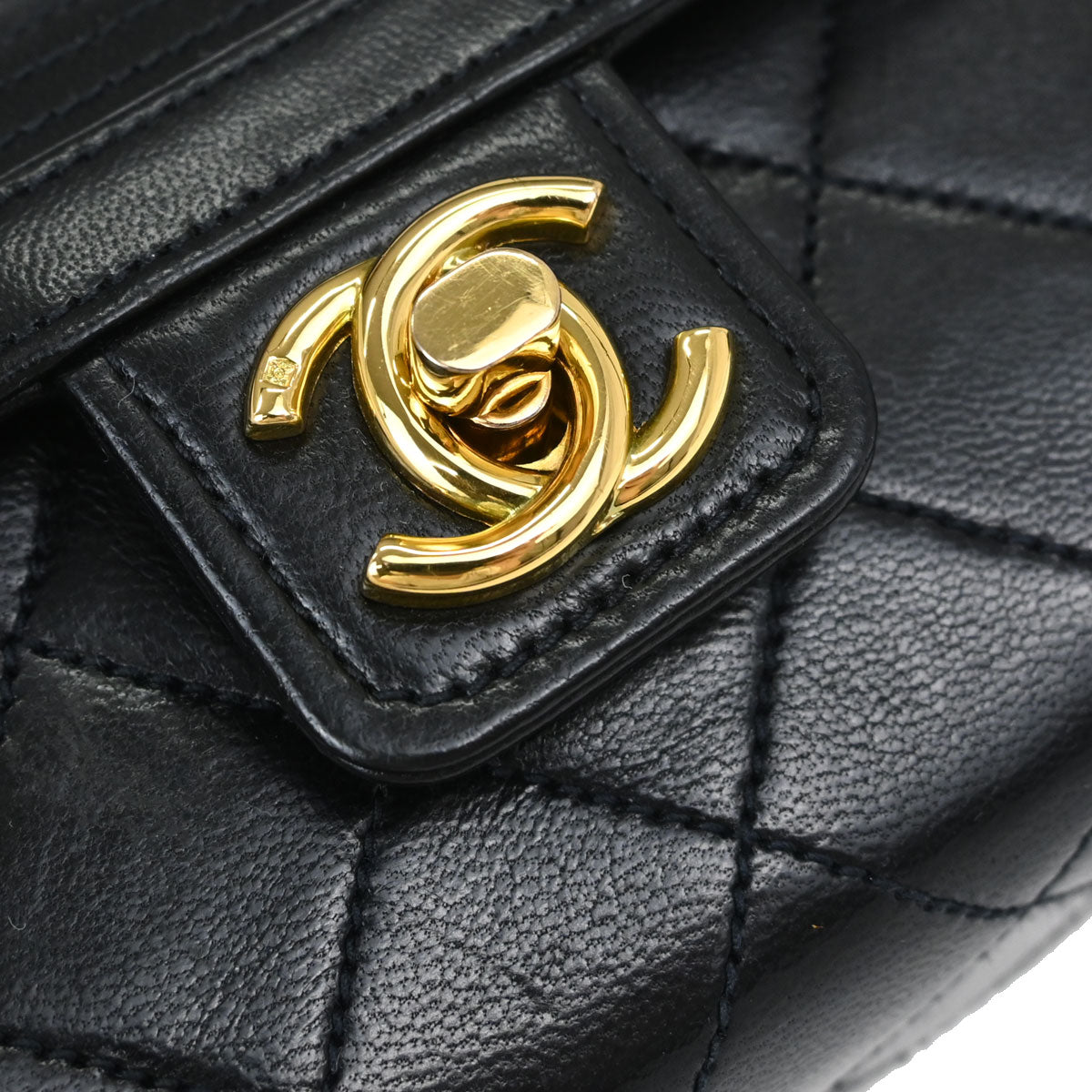 Chanel Black Lambskin Vanity Handbag