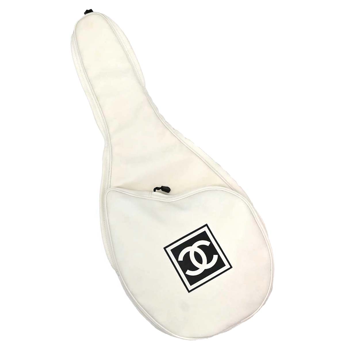 Chanel 2003-2004 White Nylon Sport Line Tennis Racket Case Shoulder Bag