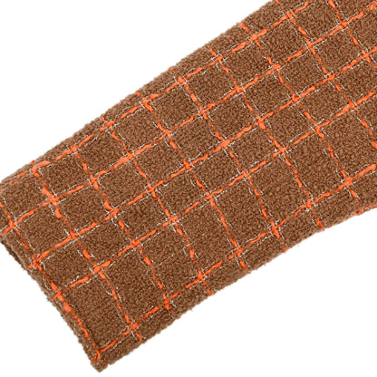 Chanel 1995 Single Breasted Tweed Check Jacket Brown #38
