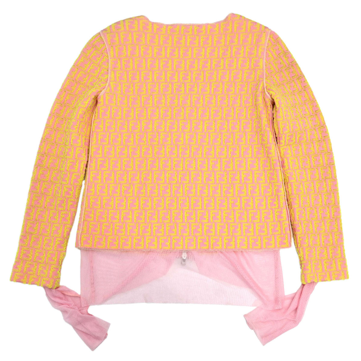 Fendi Zip Up Jacket Zucchino Yellow Pink #40