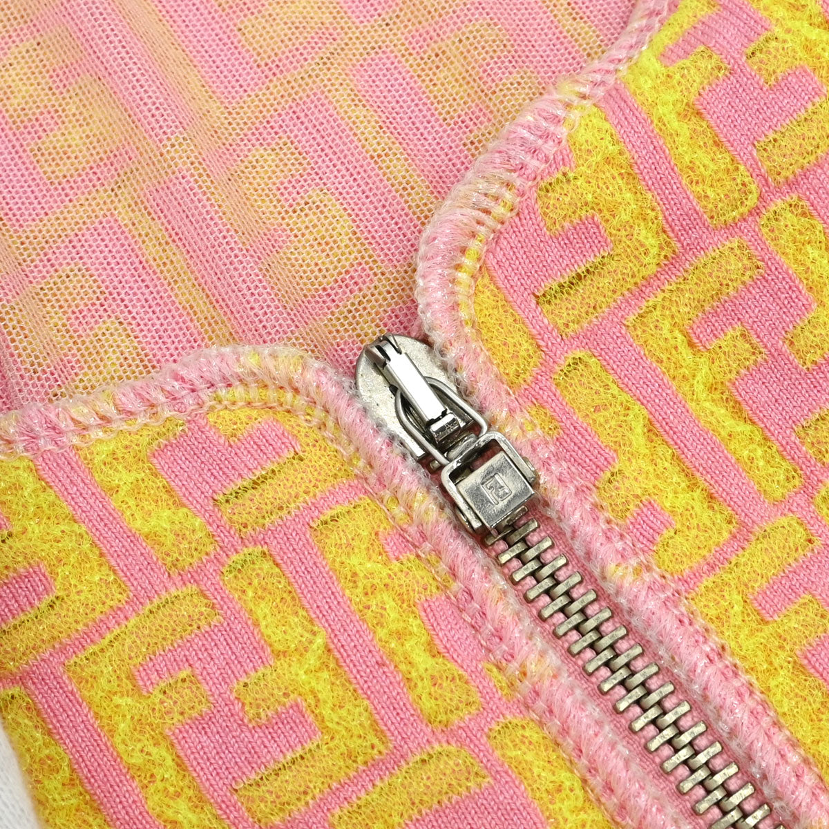 Fendi Zip Up Jacket Zucchino Yellow Pink #40