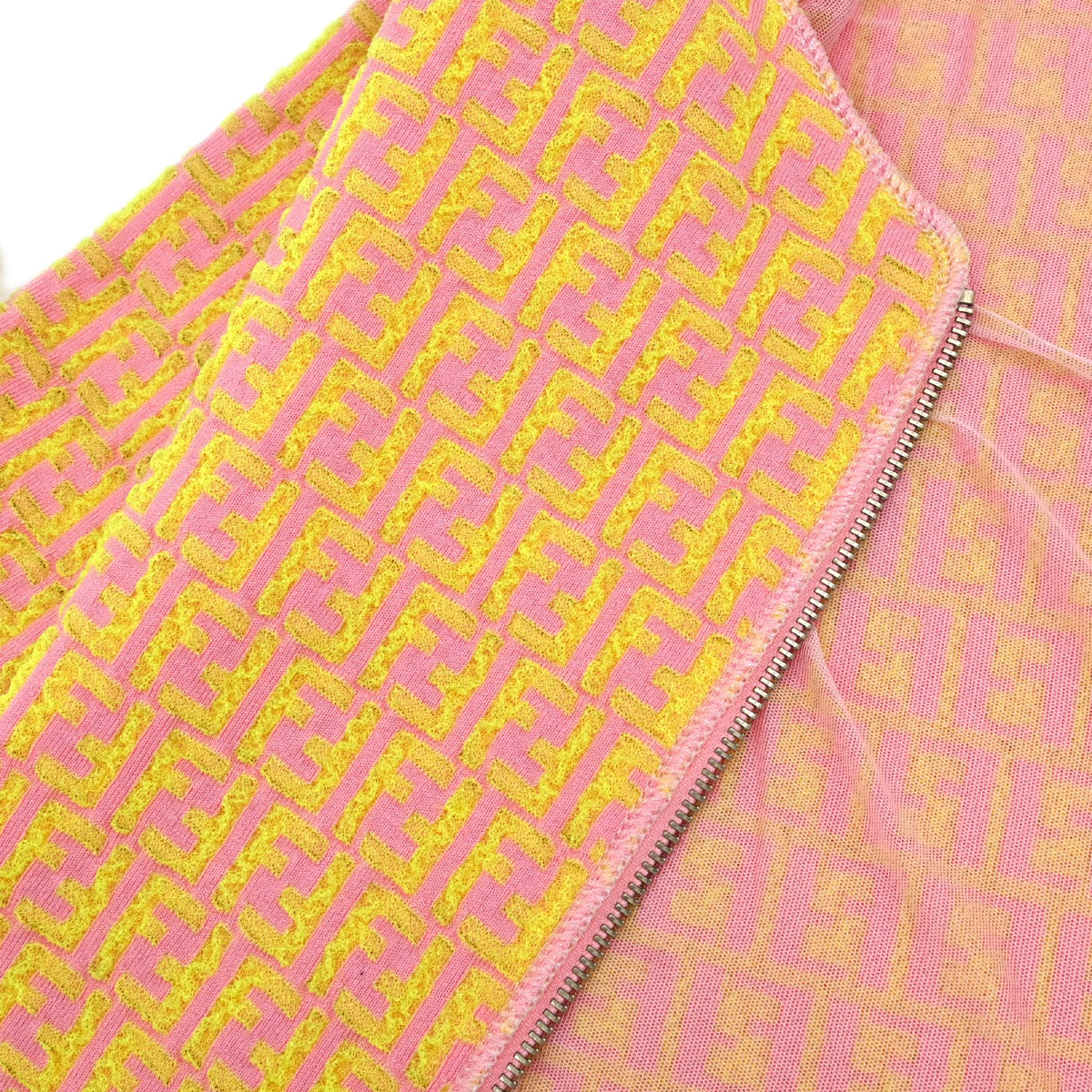 Fendi Zip Up Jacket Zucchino Yellow Pink #40