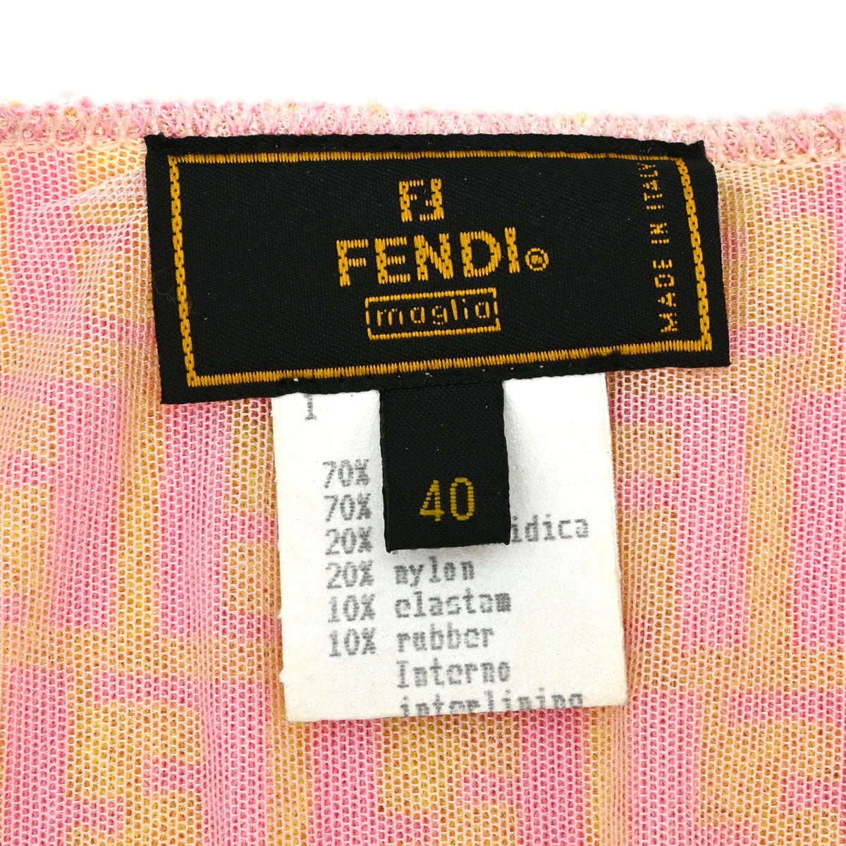 Fendi Zip Up Jacket Zucchino Yellow Pink #40