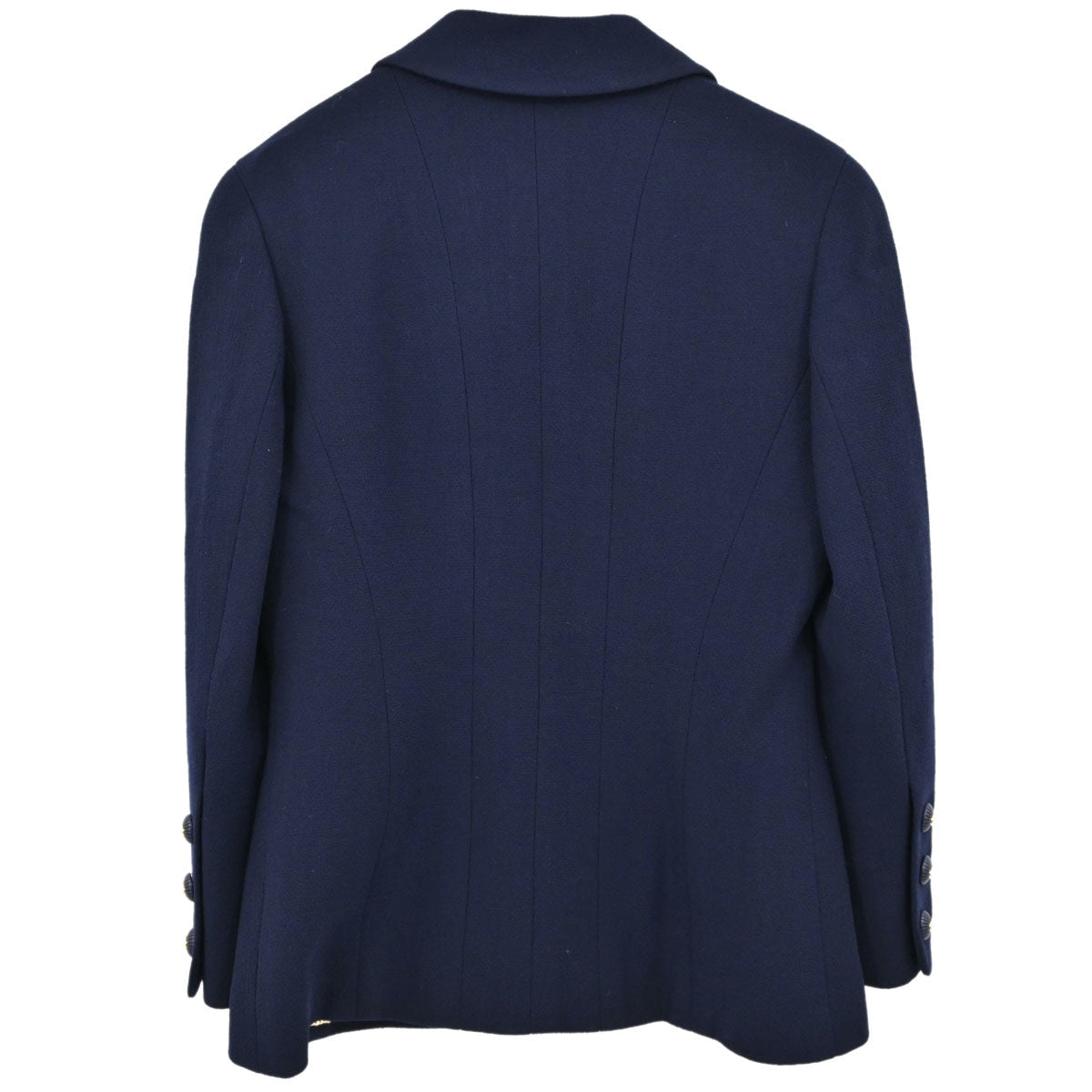 Chanel 1995 Single Breasted Tweed Jacket Navy #38