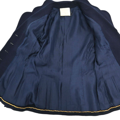 Chanel 1995 Single Breasted Tweed Jacket Navy #38