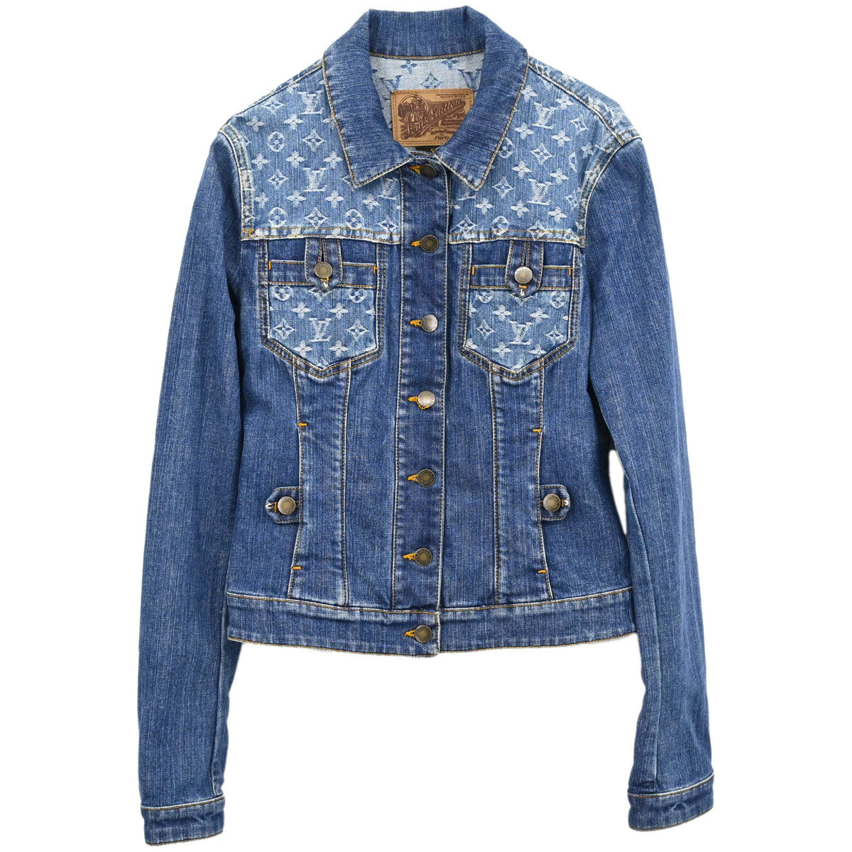 Louis Vuitton 2008 Monogram Denim Jacket Blue #40