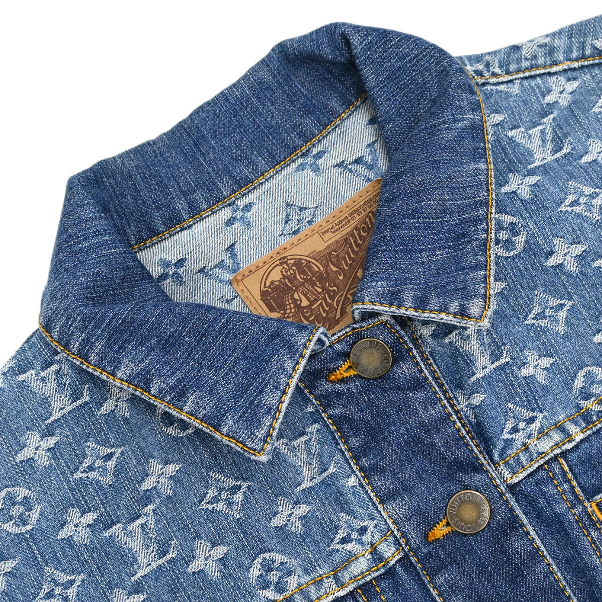 Louis Vuitton 2008 Monogram Denim Jacket Blue #40