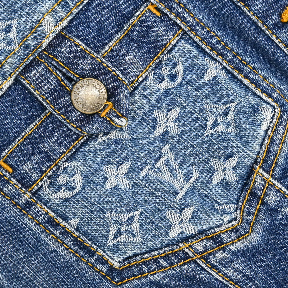Louis Vuitton 2008 Monogram Denim Jacket Blue #40