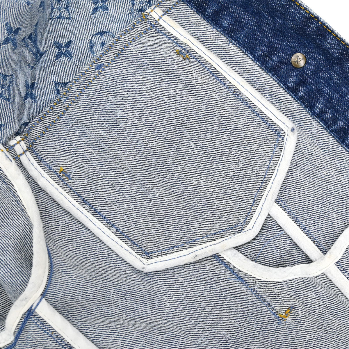 Louis Vuitton 2008 Monogram Denim Jacket Blue #40