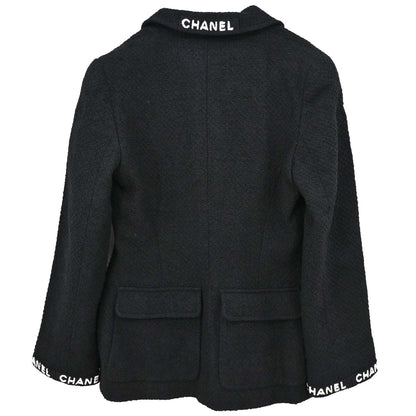 Chanel Double Breasted Tweed Jacket Black