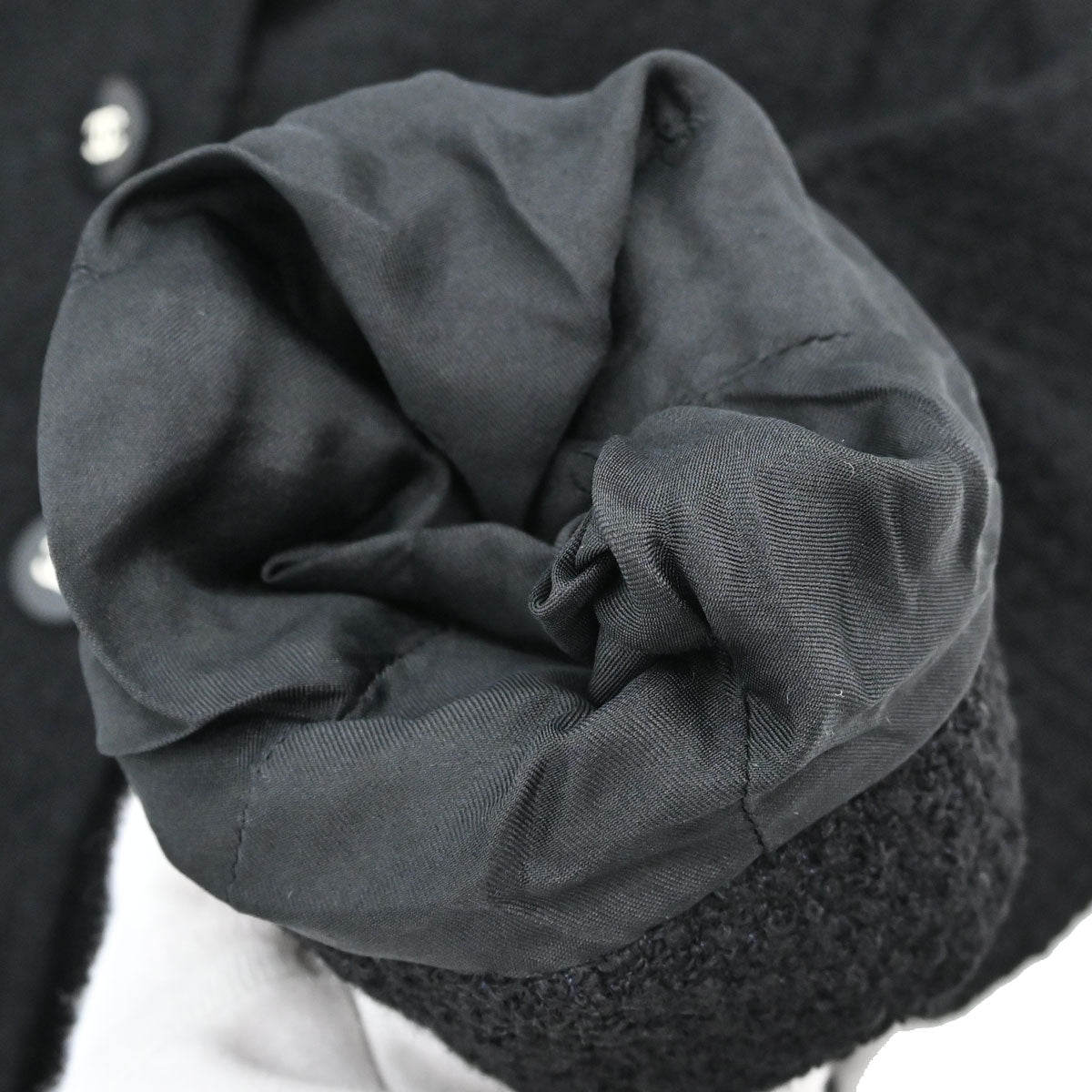 Chanel Double Breasted Tweed Jacket Black
