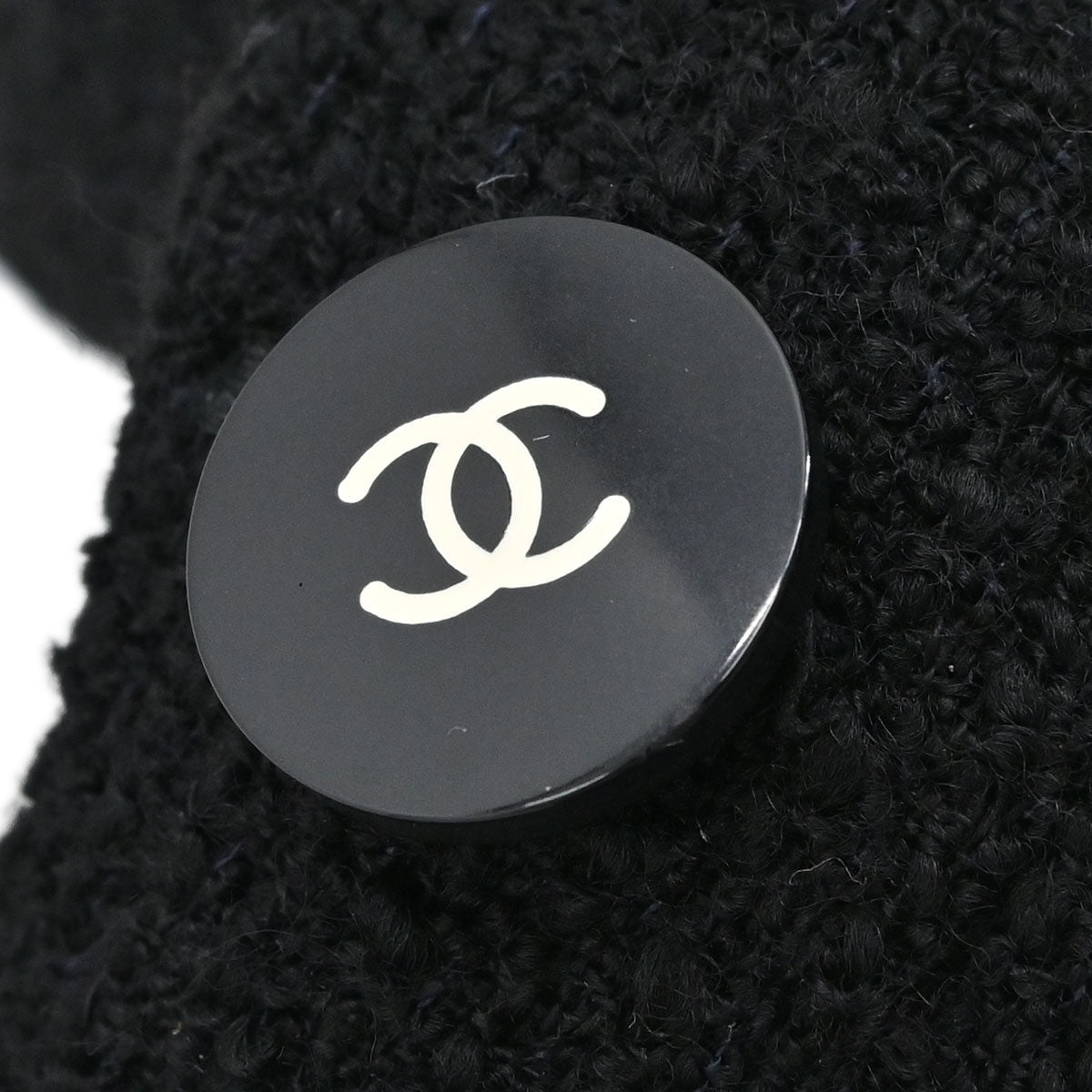 Chanel Double Breasted Tweed Jacket Black