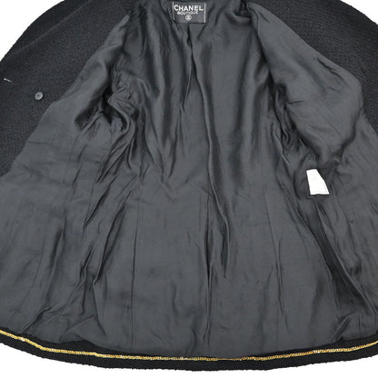 Chanel Double Breasted Tweed Jacket Black