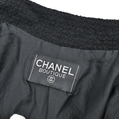 Chanel Double Breasted Tweed Jacket Black