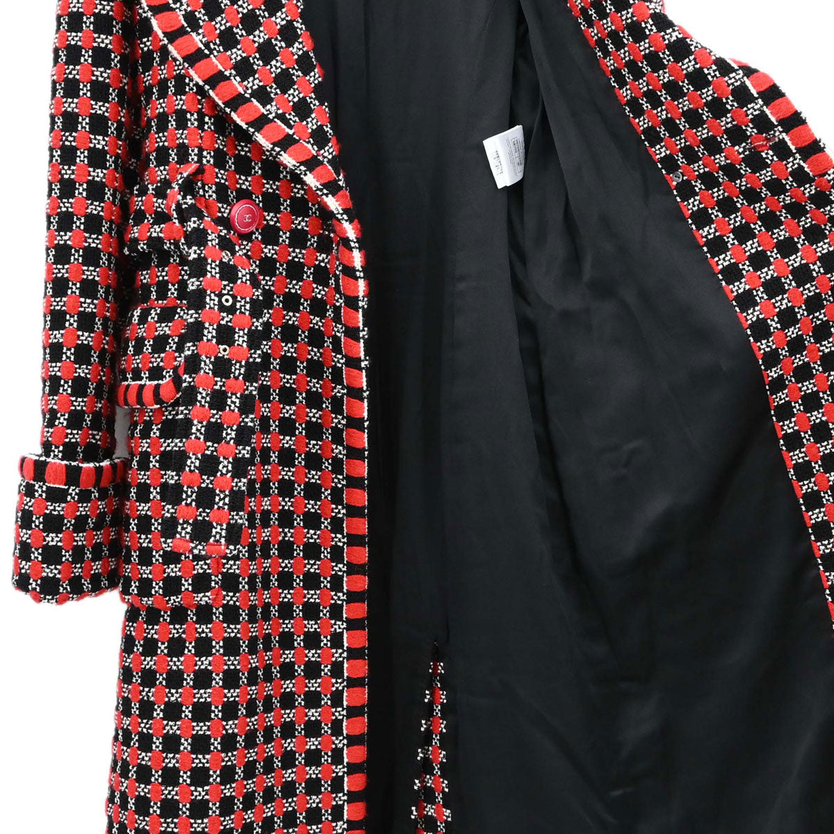 Chanel 2018 Coat Tweed Black Red #36