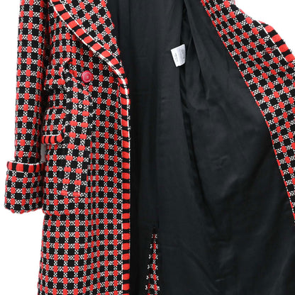 Chanel 2018 Coat Tweed Black Red #36