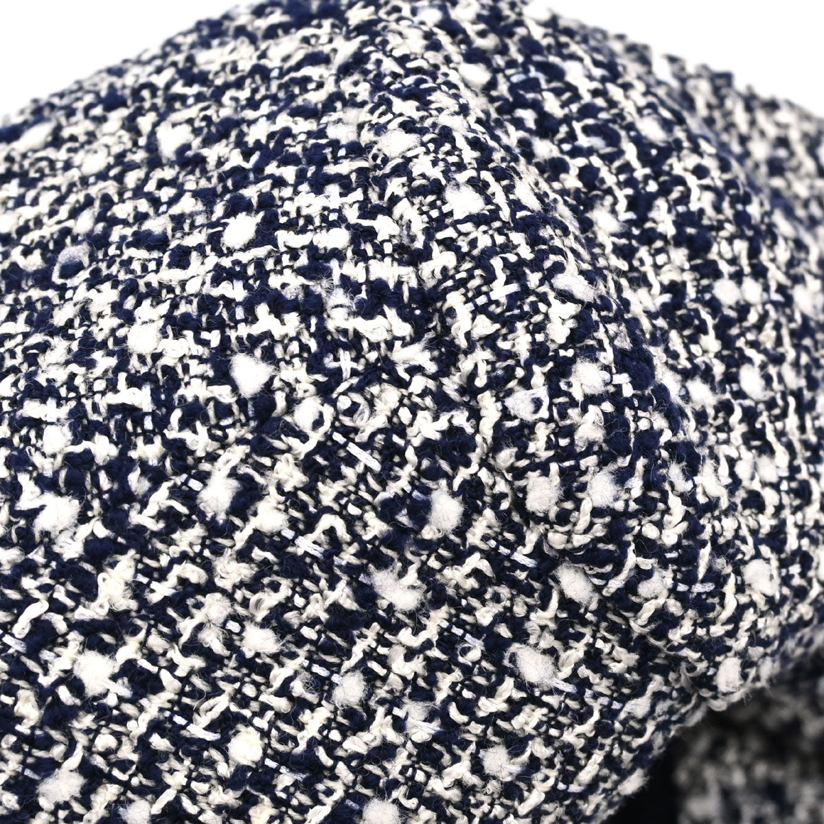 Chanel Tweed Collarless Jacket Navy