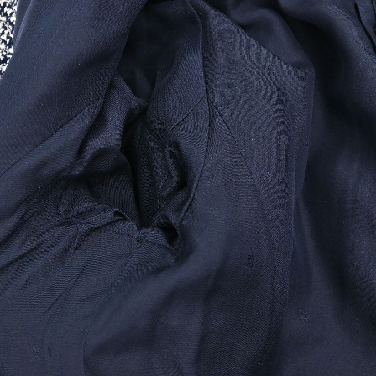 Chanel Tweed Collarless Jacket Navy