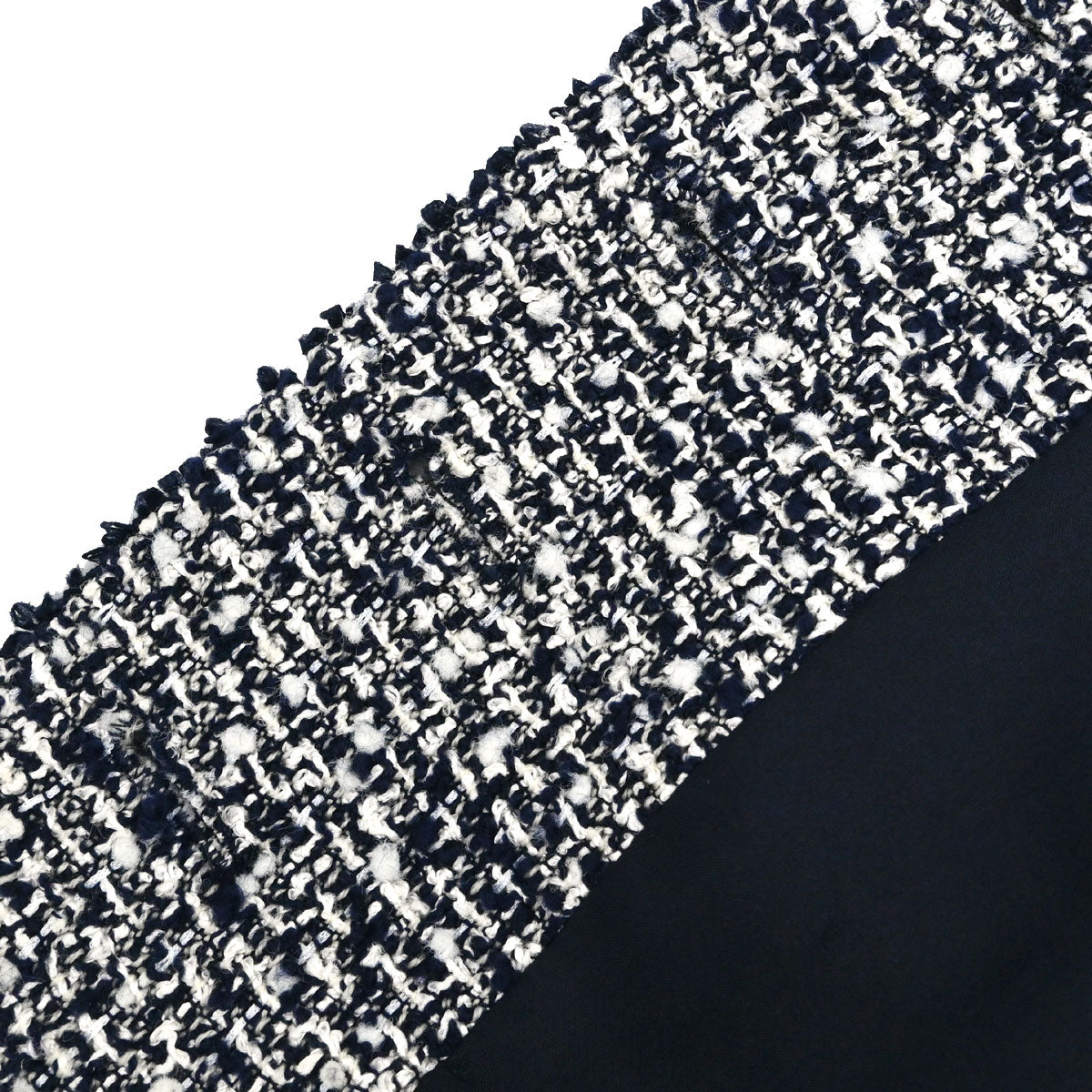 Chanel Tweed Collarless Jacket Navy