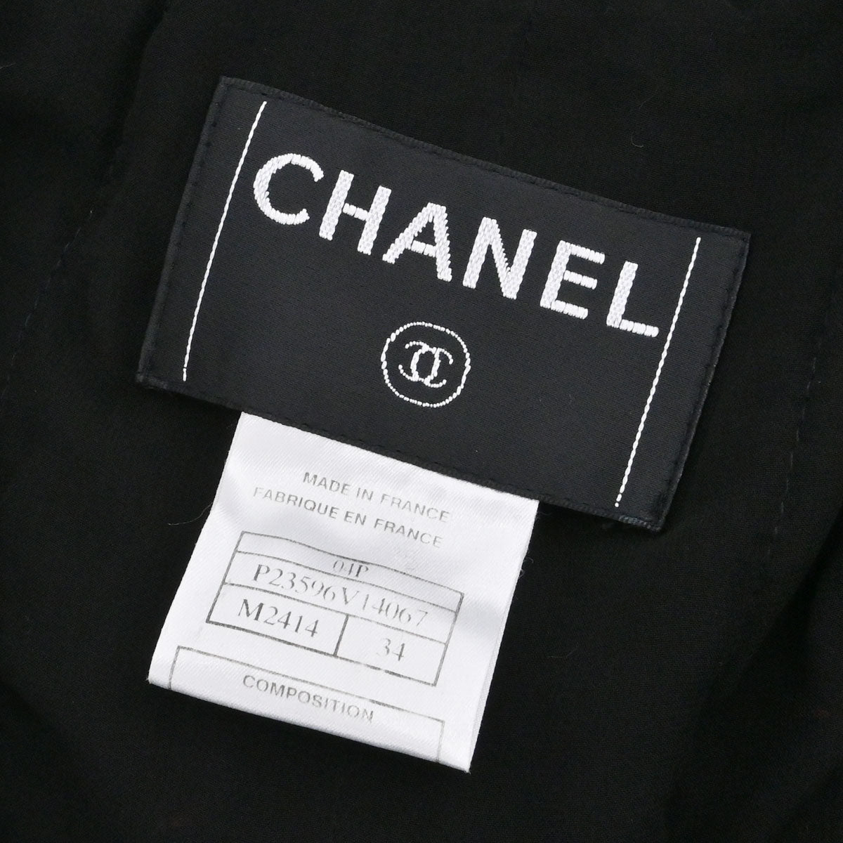 Chanel 2004 Tweed Collarless Jacket Navy Black #34