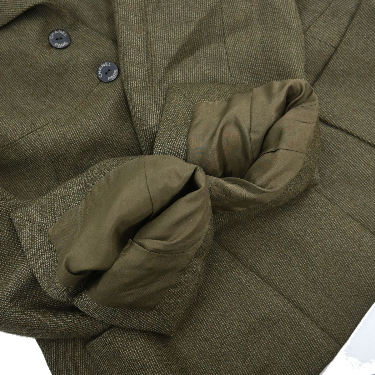 Chanel 1999 Single Breasted Jacket Khaki #38