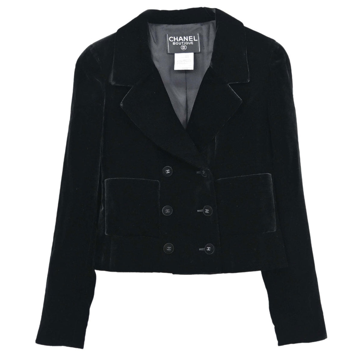 Chanel 1998 Double Breasted Jacket Black #36