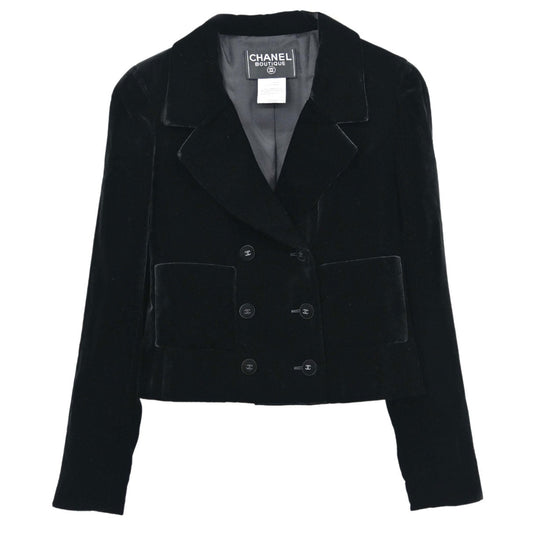 Chanel 1998 Double Breasted Jacket Black #36