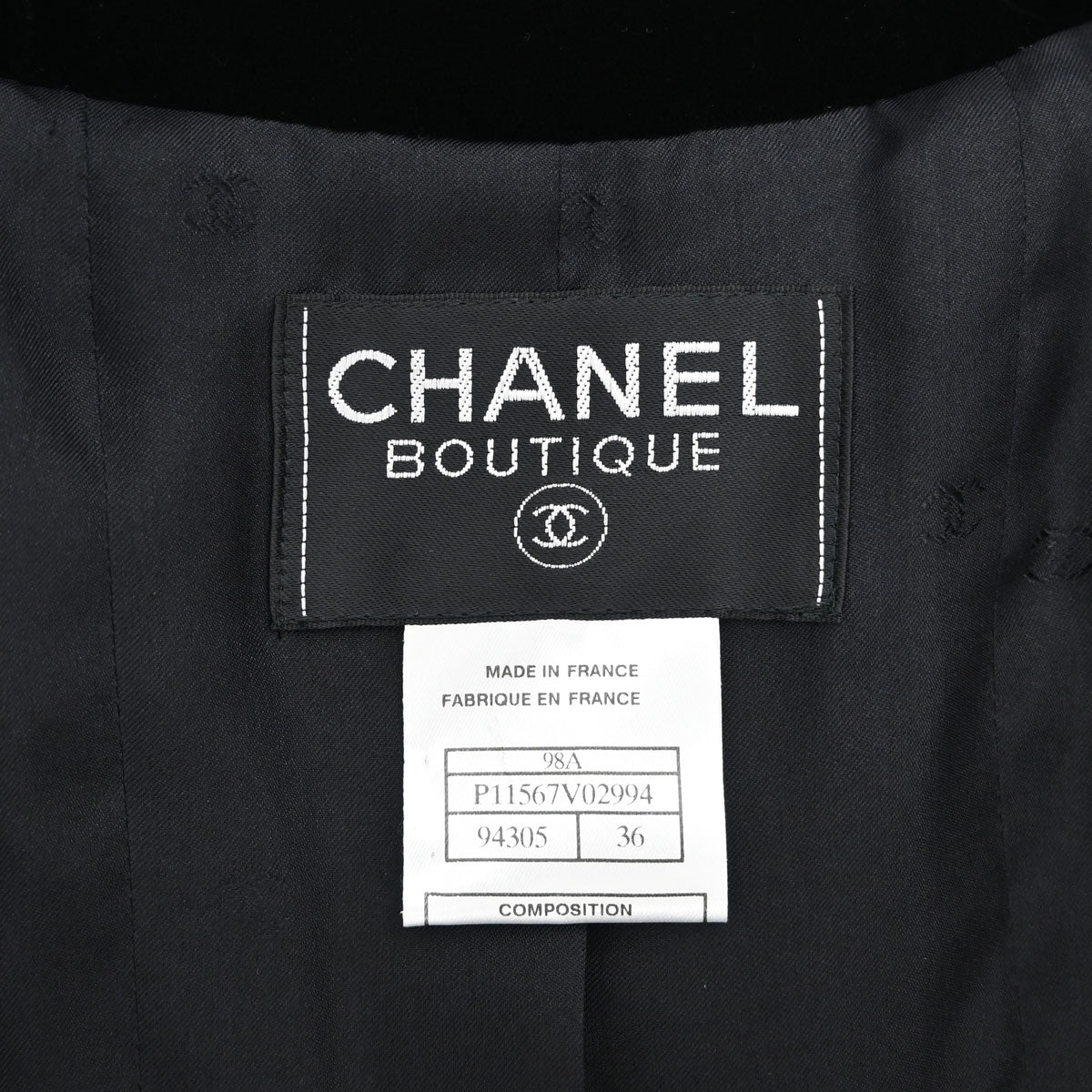 Chanel 1998 Double Breasted Jacket Black #36