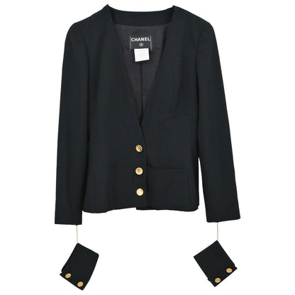 Chanel 2001 Collarless Jacket Black #36