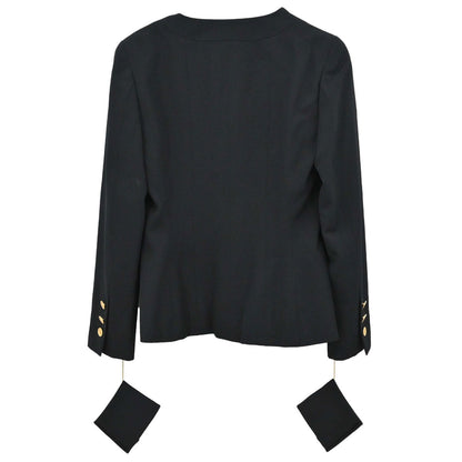 Chanel 2001 Collarless Jacket Black #36