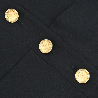 Chanel 2001 Collarless Jacket Black #36