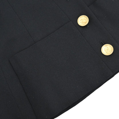 Chanel 2001 Collarless Jacket Black #36