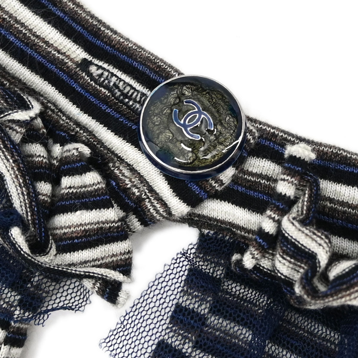 Chanel 2011 Short Sleeve T-shirt Border Navy #34