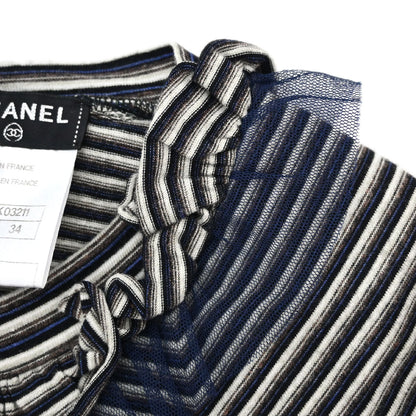 Chanel 2011 Short Sleeve T-shirt Border Navy #34