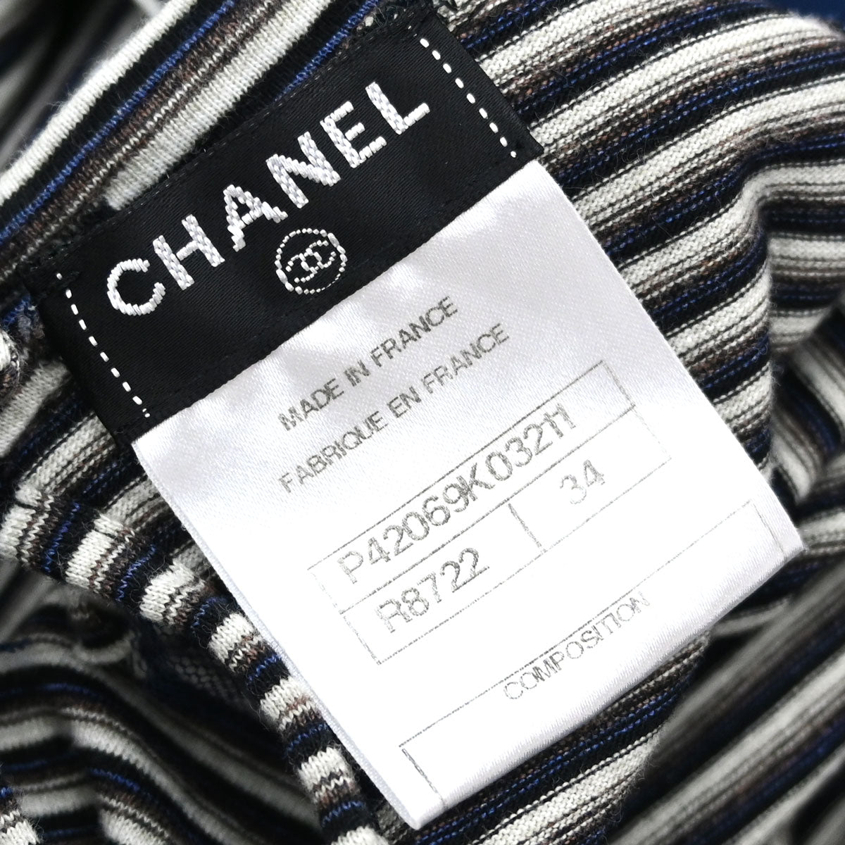 Chanel 2011 Short Sleeve T-shirt Border Navy #34