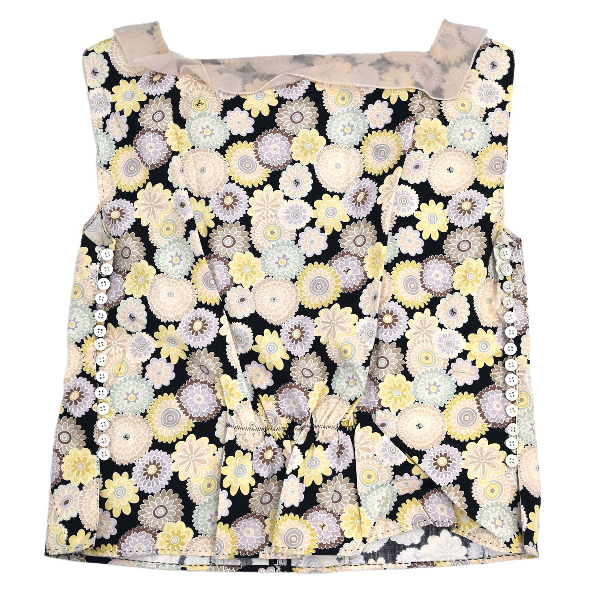 Louis Vuitton 2006 Sleeveless Top Colorful Floral Black #40