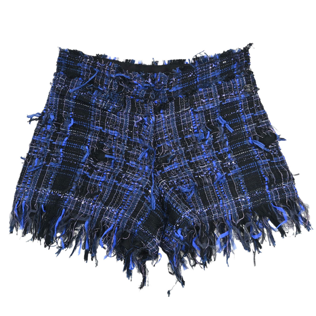 Chanel 2014 Tweed Short Pants Blue Black #34