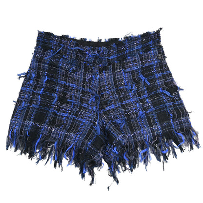 Chanel 2014 Tweed Short Pants Blue Black #34