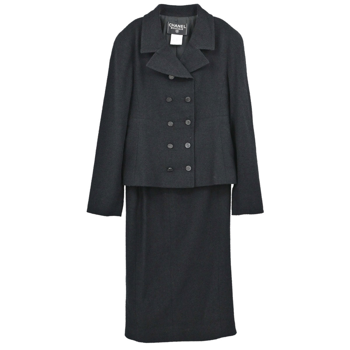 Chanel 1998 Wool Suit Jacket Skirt #40