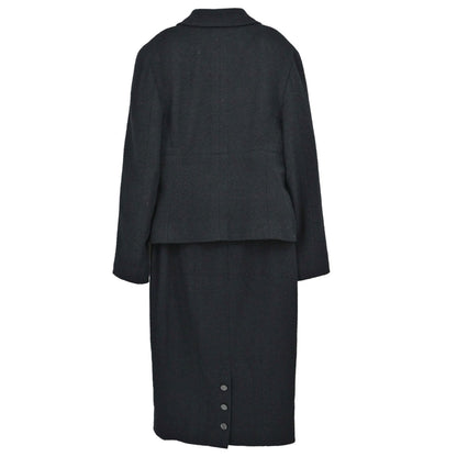 Chanel 1998 Wool Suit Jacket Skirt #40