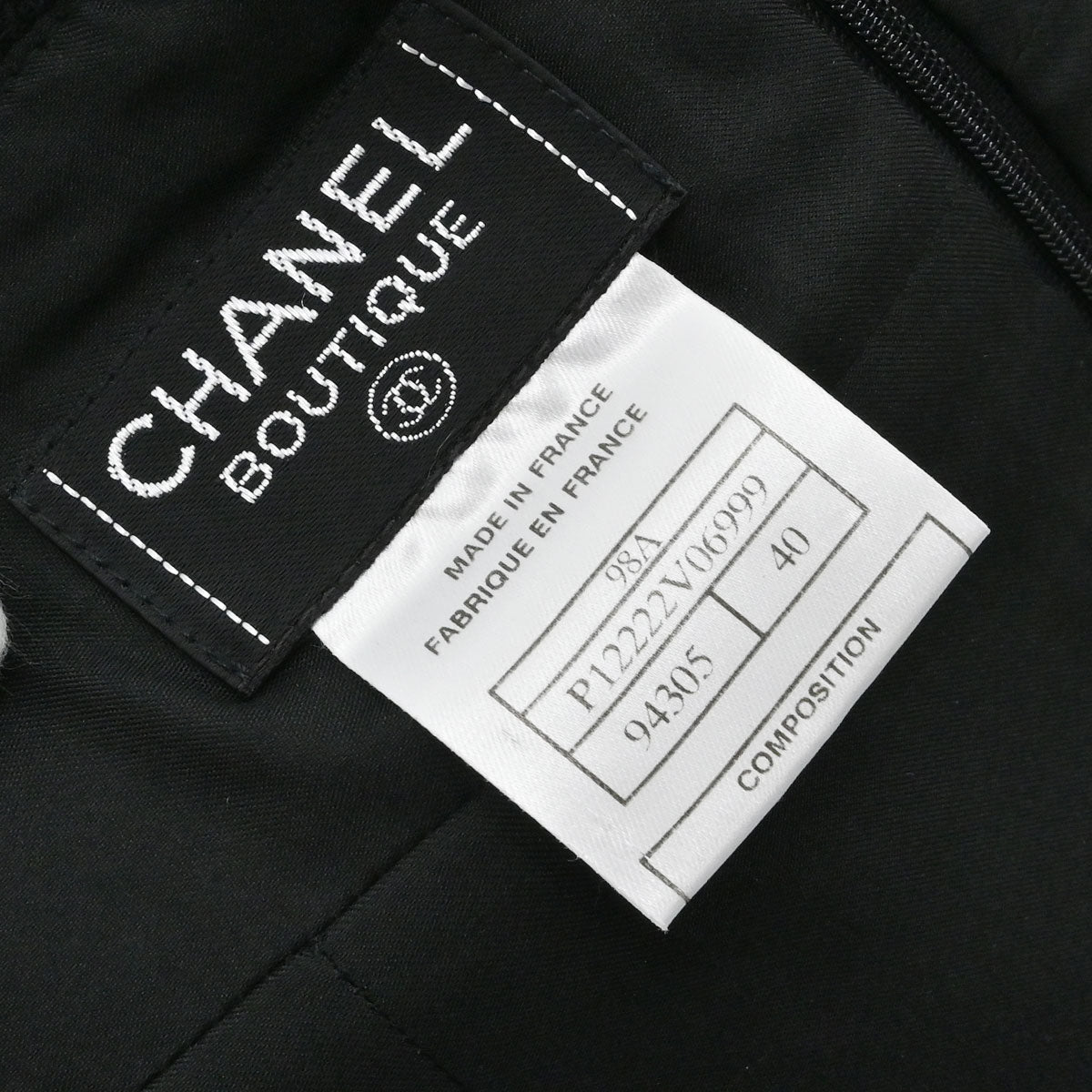 Chanel 1998 Wool Suit Jacket Skirt #40