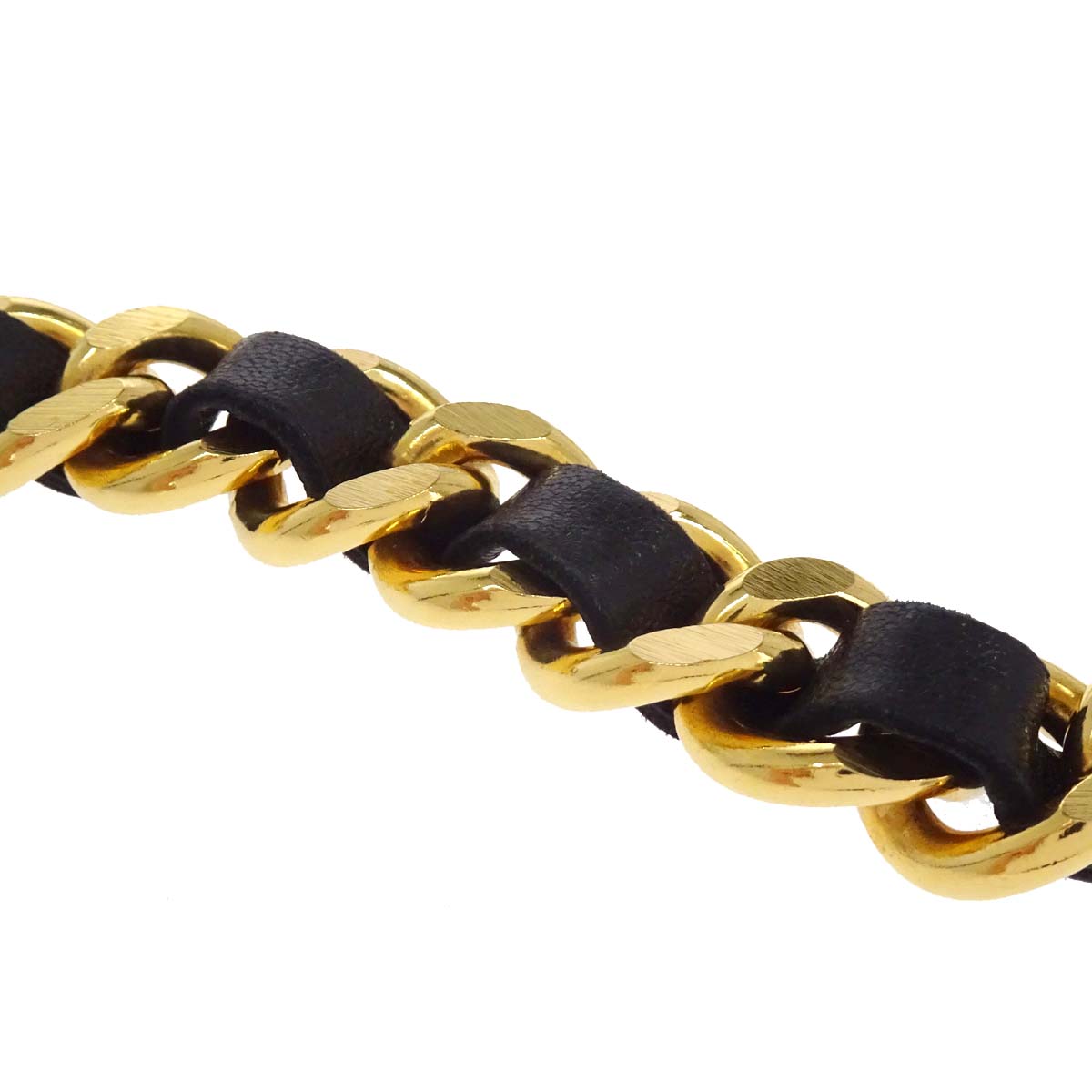 Chanel Chain Belt Medallion Gold Black Small Good