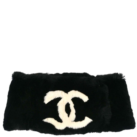 Chanel Black Fur Scarf Tippet