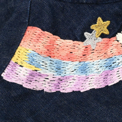 Chanel Indigo Denim Night Flight Embroidery Hat #M Small Good