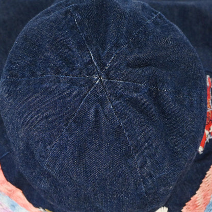 Chanel Indigo Denim Night Flight Embroidery Hat #M Small Good